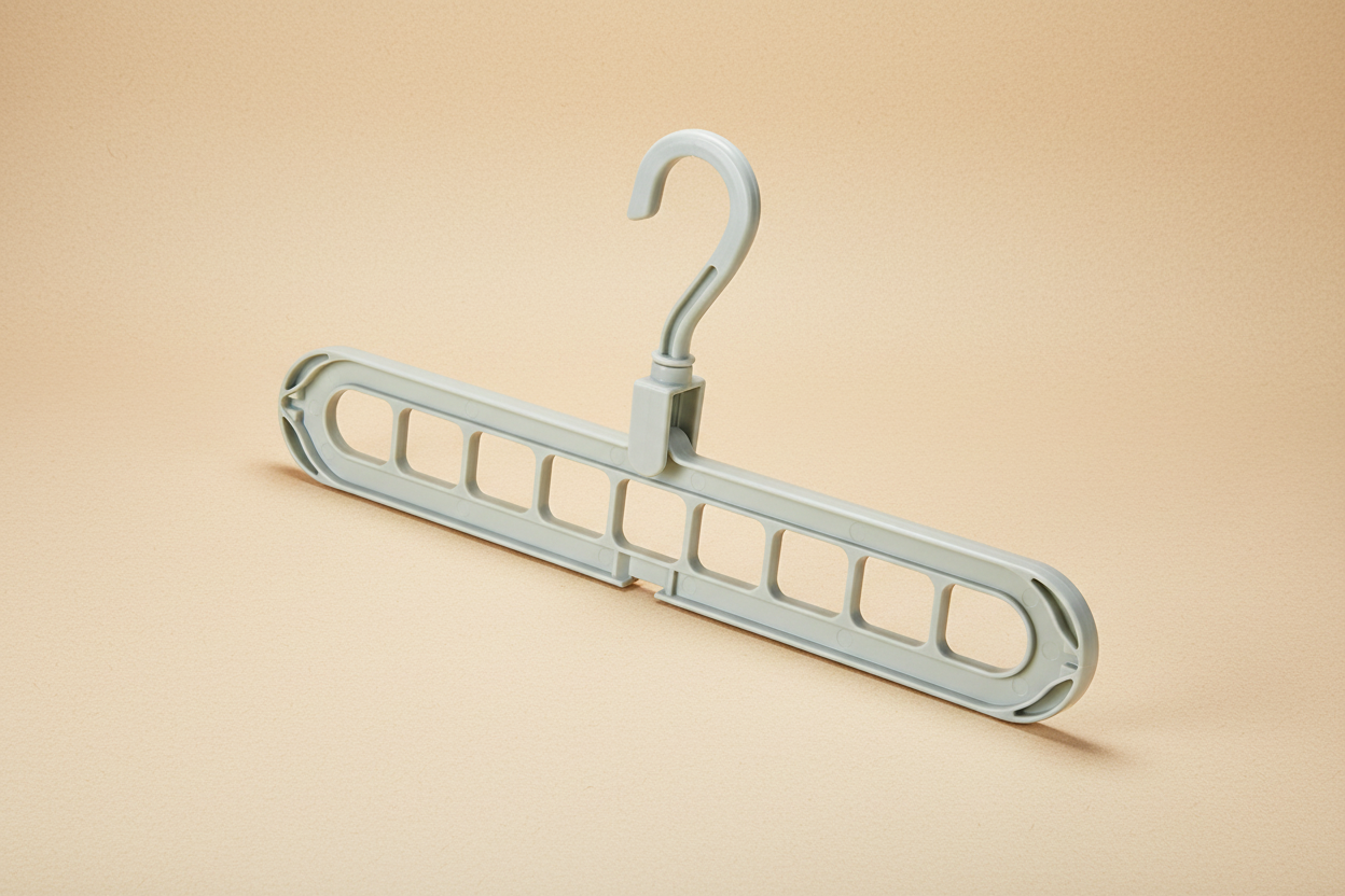 Light gray hanger on beige