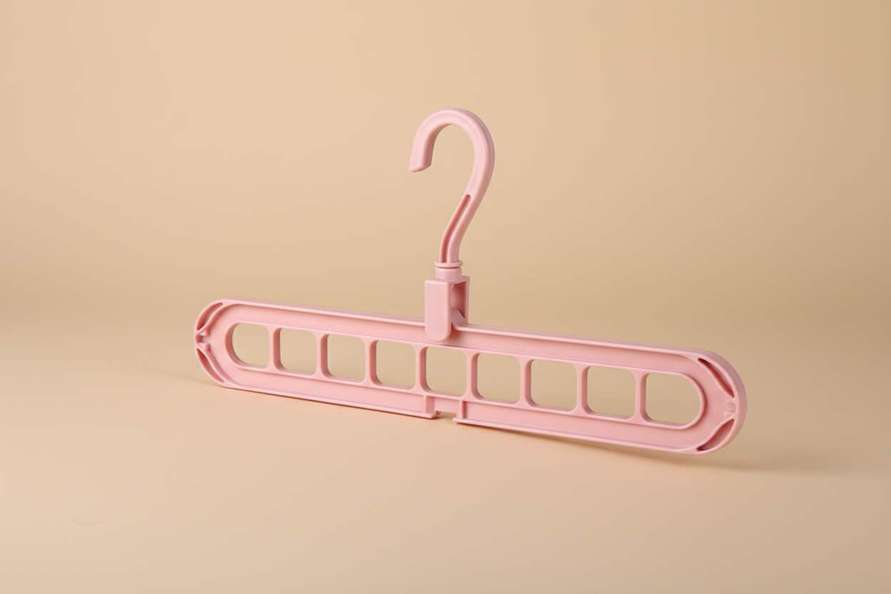 Pink hanger on beige